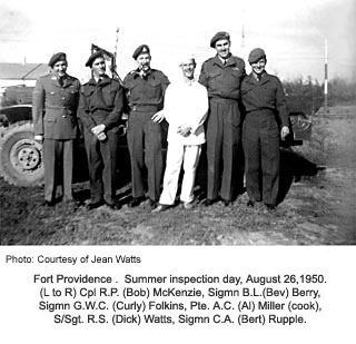 Staff on inspection, Ft. Providence 1950