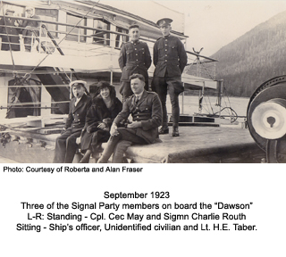 Signals Party on board SS Dawson