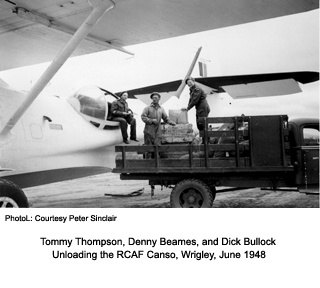 Unloading Canso aircraft