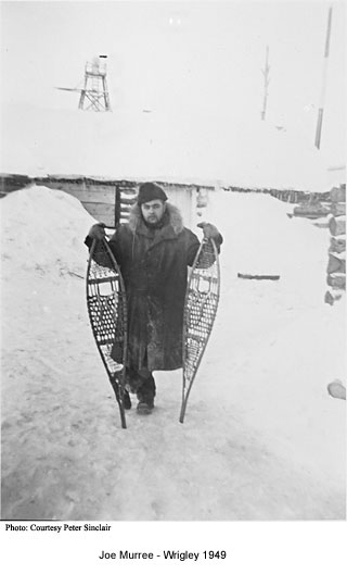 Joe Murree and snowshoes 1949