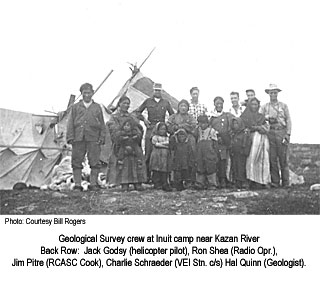 Jim Pitre with Inuit and survey crew.