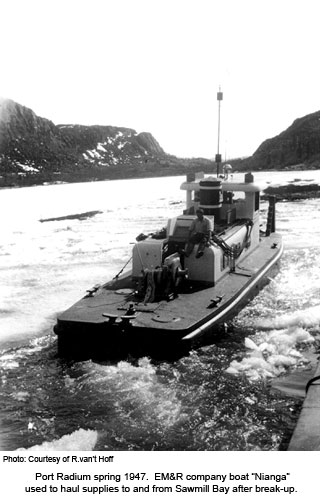 EM&R boat at Port Radium