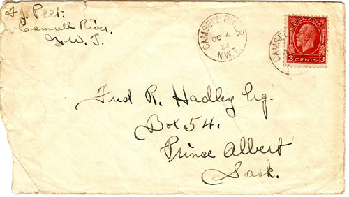 camsell River postal cover