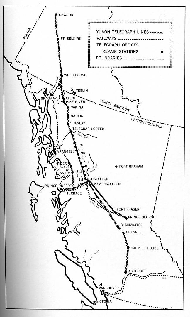 Map of Yukon Telegraph Lines